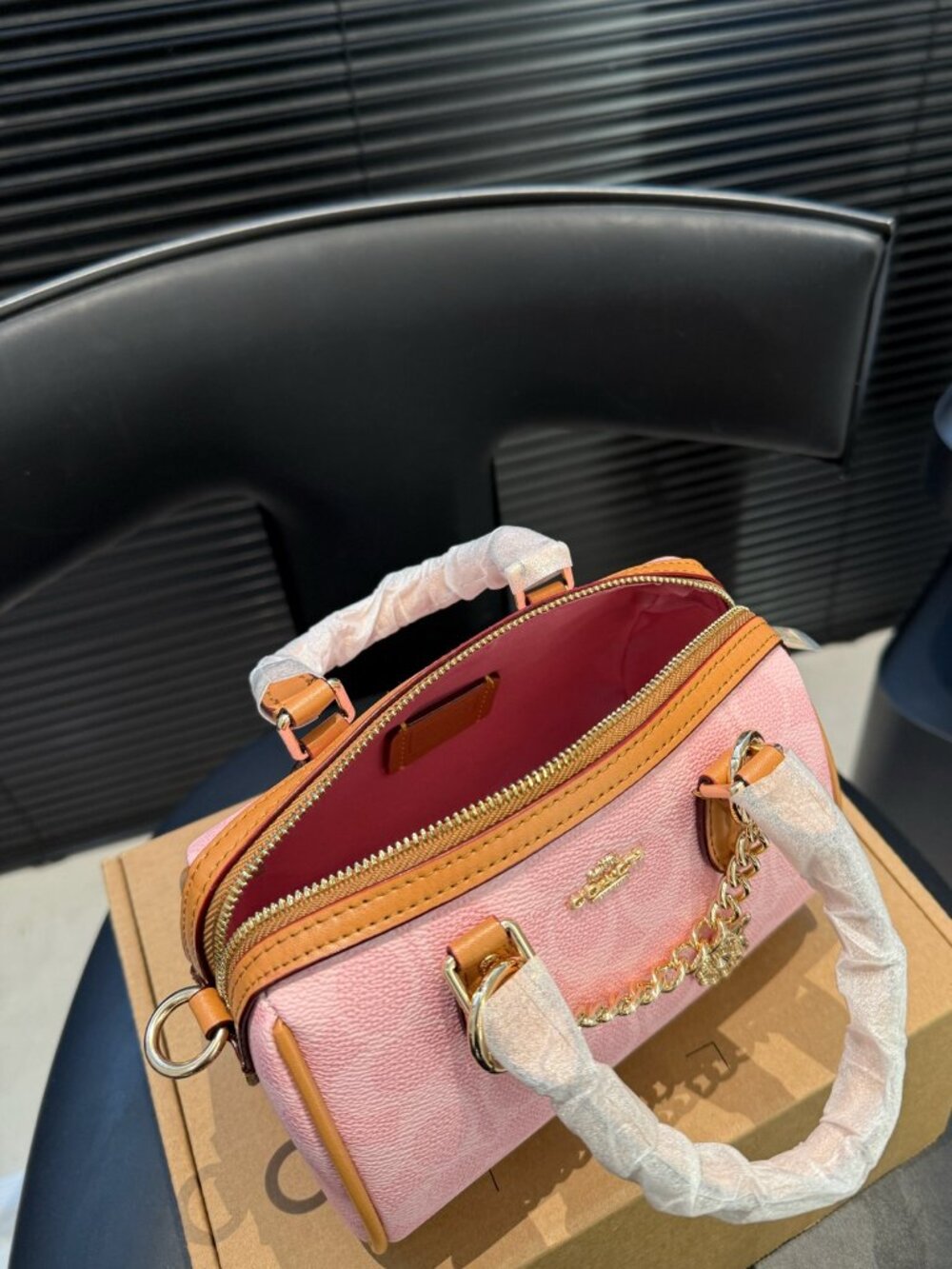 NWT Coach Mini Rowan Crossbody Bag In Signature Canvas Pink Powder CEK79 - Picture 9 of 9